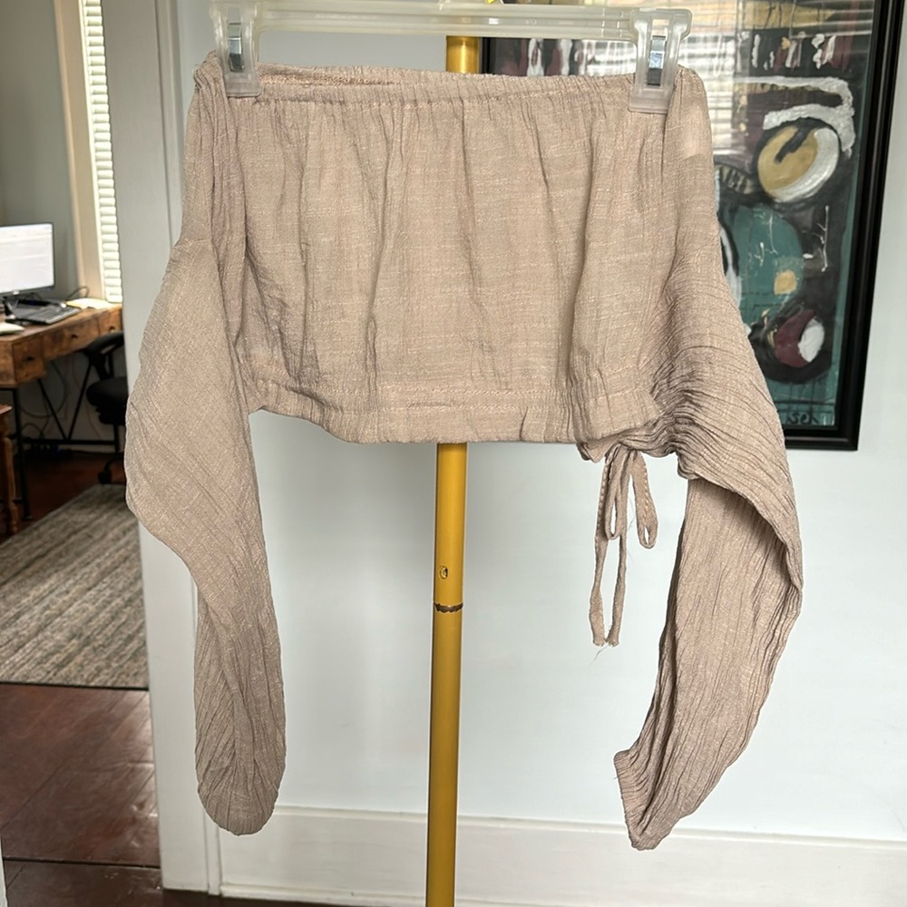 Sage long sleeve crop